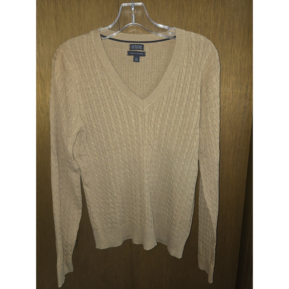 TOMMY HILFIGER Women  V-Neck Pullover‎ Sweater Size L